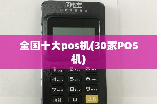 全国十大pos机(30家POS机)