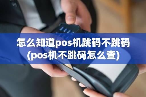 怎么知道pos机跳码不跳码(pos机不跳码怎么查)