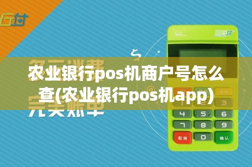 农业银行pos机商户号怎么查(农业银行pos机app)