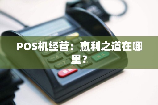 POS机经营：赢利之道在哪里？  第1张