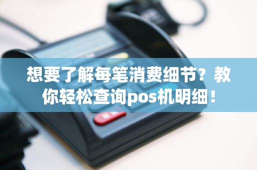 想要了解每笔消费细节？教你轻松查询pos机明细！