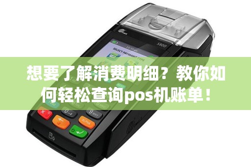 想要了解消费明细？教你如何轻松查询pos机账单！