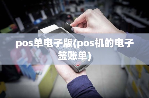 pos单电子版(pos机的电子签账单)