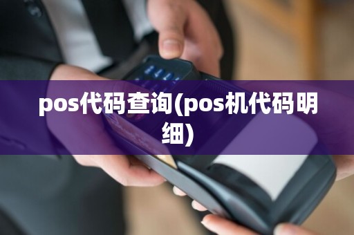 pos代码查询(pos机代码明细)