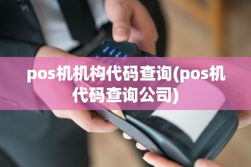 pos机机构代码查询(pos机代码查询公司)