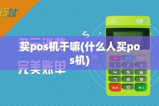 买pos机干嘛(什么人买pos机)
